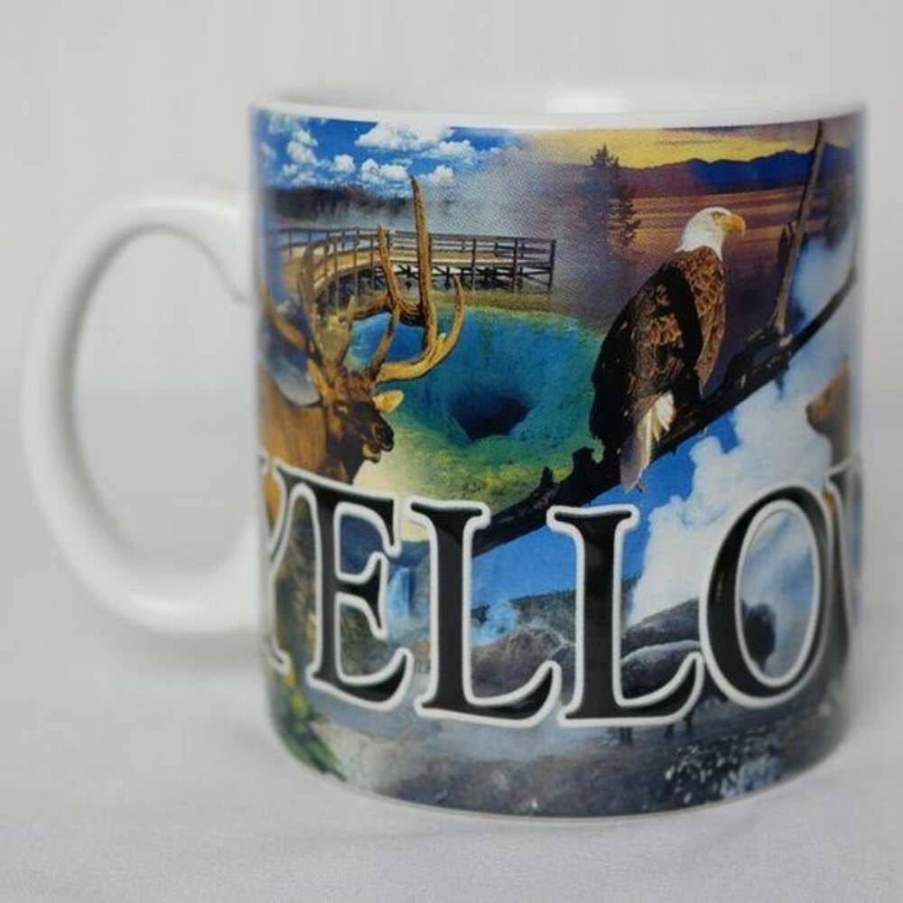 Yellowstone National Park Souvenir Mug Wildlife Scenery‎ Collage Large
